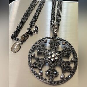 White House Black Market jeweled medallion necklace